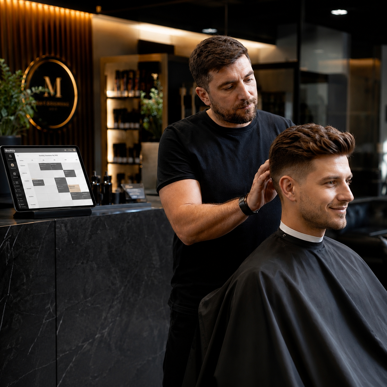 Ambiente Moderno de Salão e Barbearia